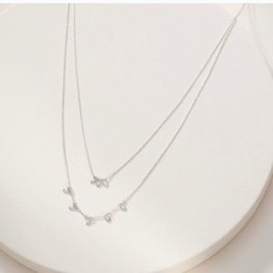 Stella and Dot silver delicate petal necklace